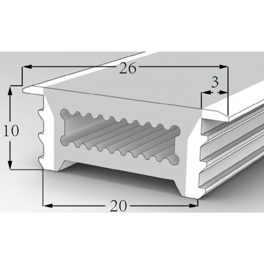 Silicone LED Light Channel Diffuser White Edge Without Bottom 120° Top Emitting 20*10mm Silicone LED Light Channel Diffuser White Edge Without Bottom 120° Top Emitting 20*10mm